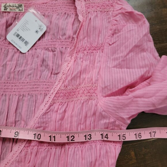 Free People Sweet Saloon Maxi Bodysuit Womens M Pink Lace Romance Enchanting - Picture 9 of 11